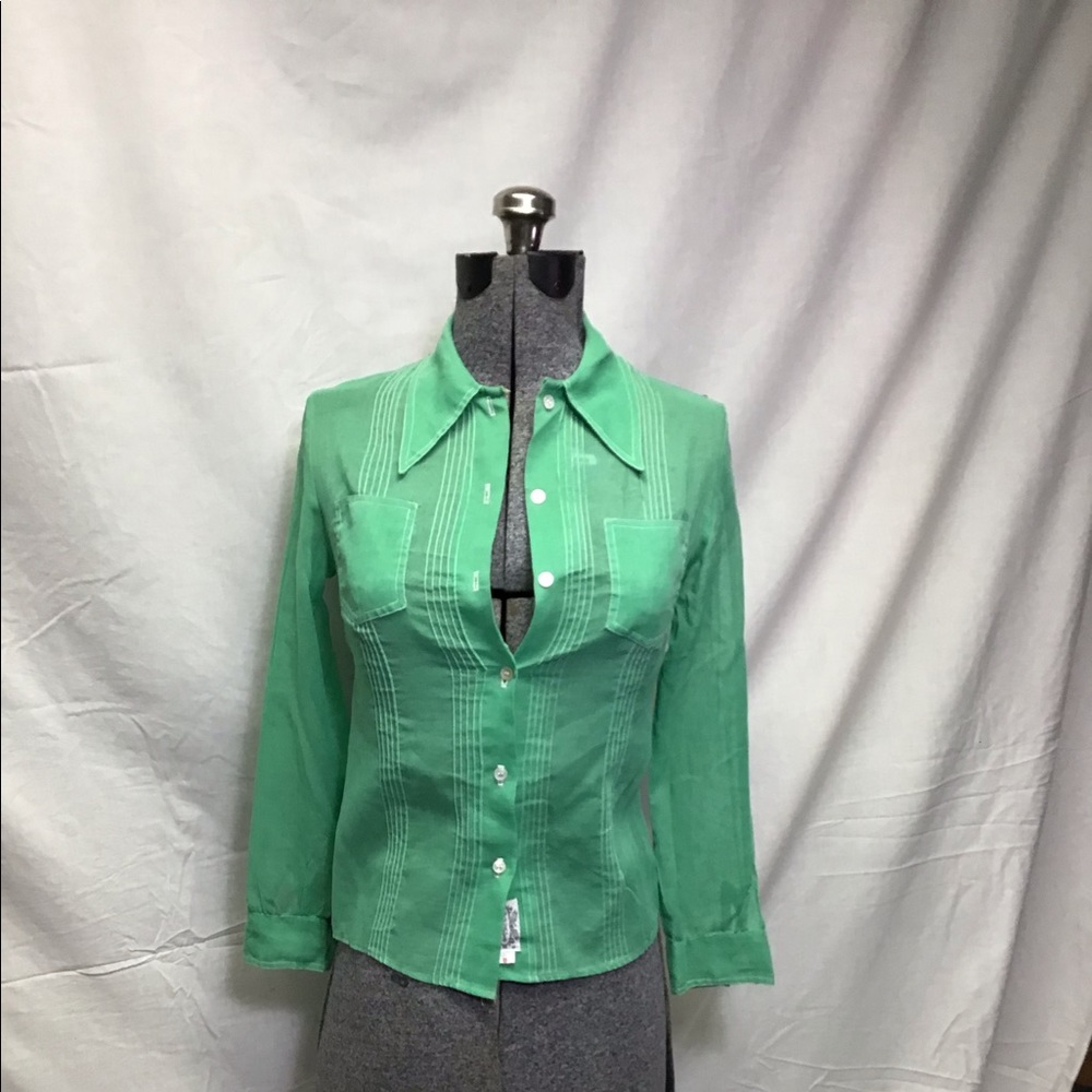 The Villager vintage sheer roughspun blouse